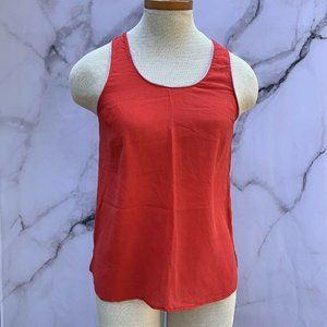 Anthropologie Maeve 100% Silk Red Colorblock Tank Top Size 0